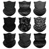Unisex 9-Pack Seamless Neck Gaiter Masks - Baroque, Camouflage, Black Designs, Multi-Use as Scarf, Band, Balaclava, Headband, Sun Shield, Daily & Commute Essential Fashion Accessory