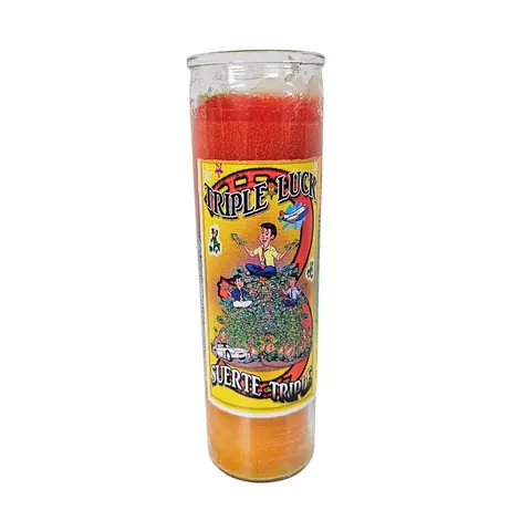 Triple Luck Prepared Candle – Fixed 7 Day Spiritual Candle for Good Luck, Money & Success