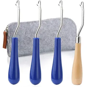 Latch Hook Set for Adults, Latch Hook Kit, Latch Hook Tool, Latch Hook Crochet Needle, Dreadlock Crochet Hook with Latch, Latch Hook Crochet Needle, Bent Latch Hook for Carpet Making