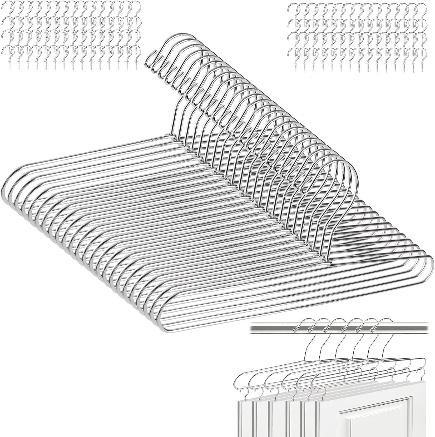 24 Pack Cabinet Door Painting Hangers with 60 Zinc-Plated Cup Hooks,Door Painting Stand & Drying Rack Brackets for Cabinet Doors