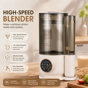 1.5L Multi-Function Blender & Juicer with 10 Blades Auto-Clean 24-Hour Timer for Juice Oat Milk Soy Milk Stainless Steel Kitchen Appliance for Juicing Smoothies