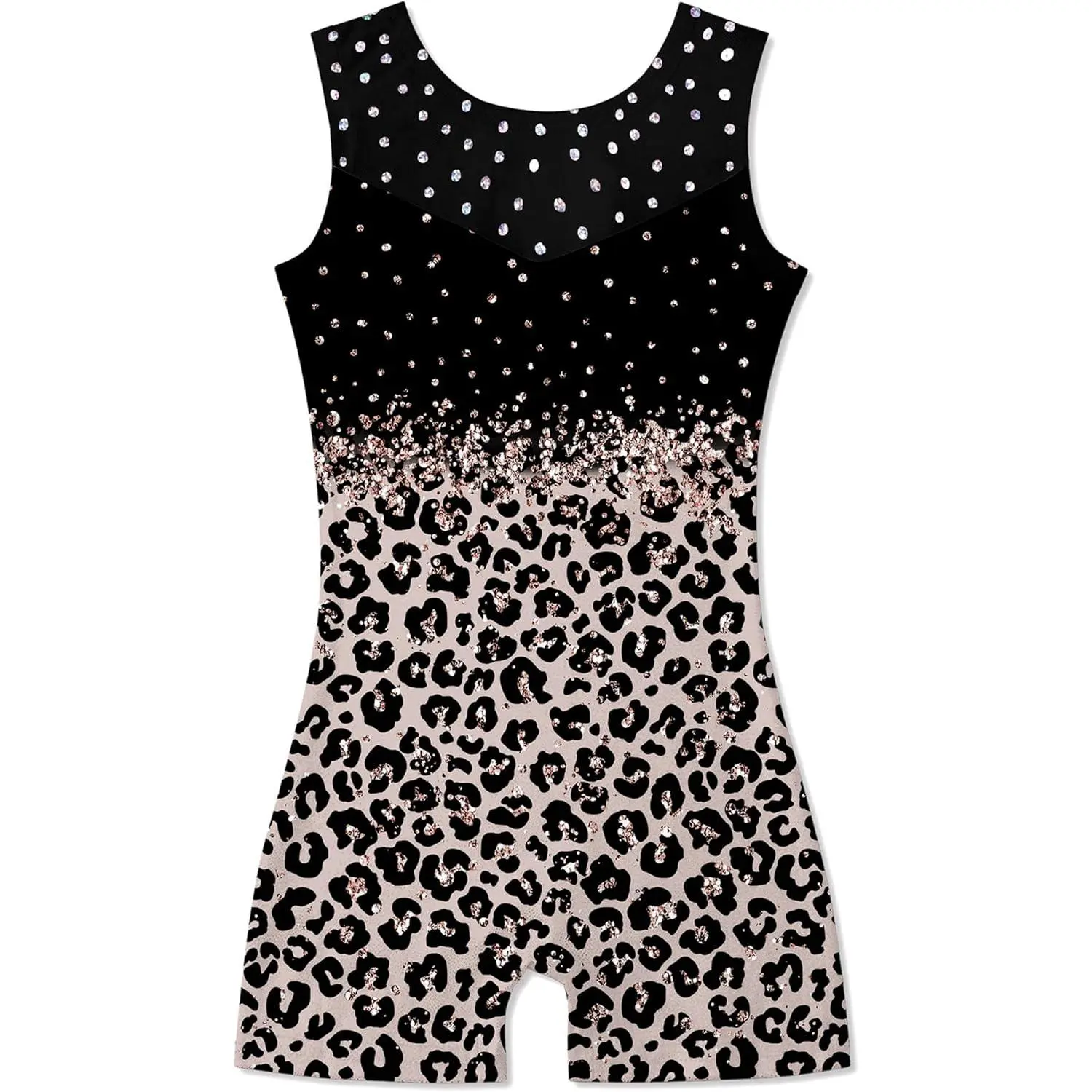 Gymnastics Leotards for Girls Ballet Unitards Biketard Toddler Sequin Mesh Stitching‌ Tumbling Outfits 2-10T