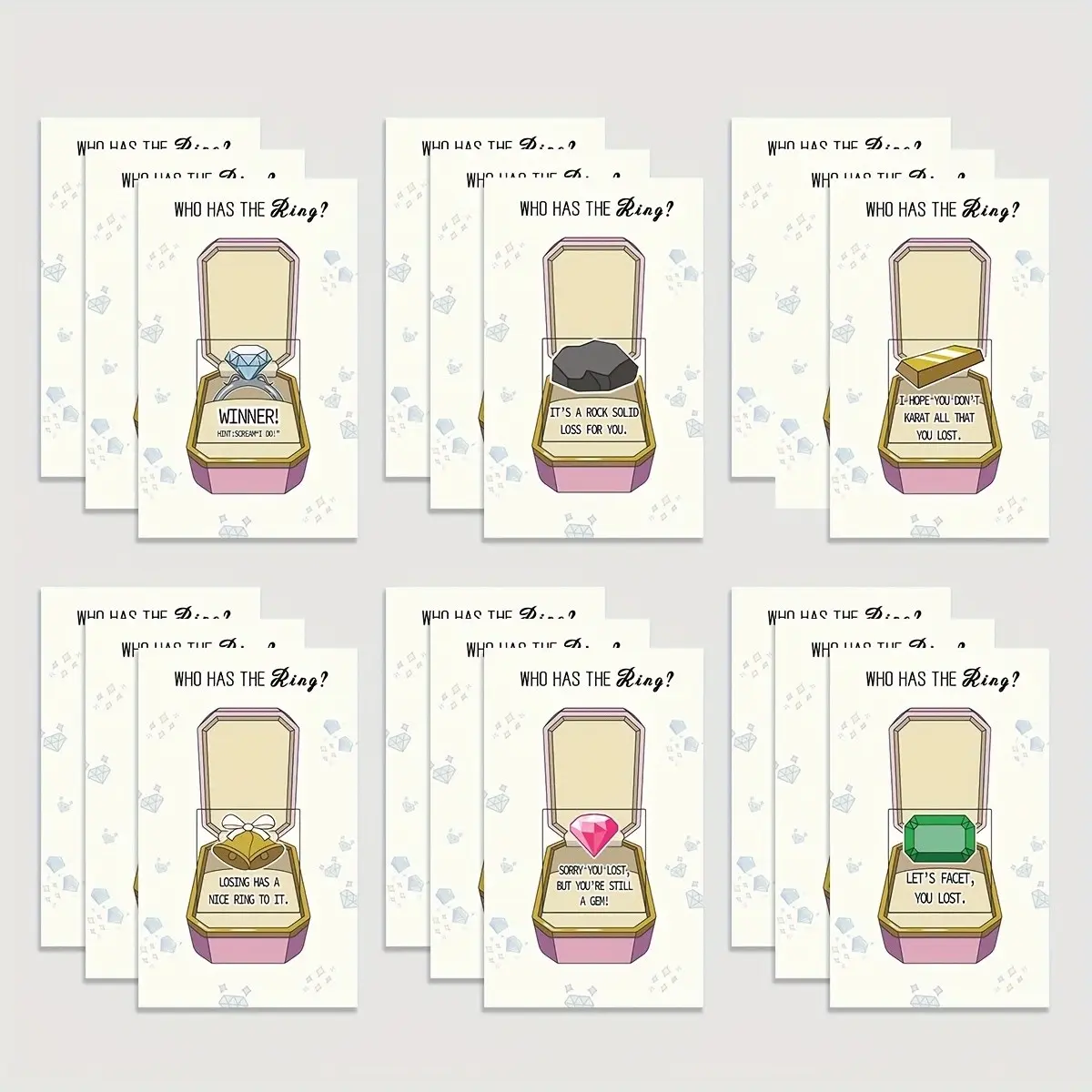 40pcs Who Has The Ring Bridal Shower Scratch Off Game ，Hilarious Losing Phrases on Ticket Cards - Easy to Play - Funny Wedding Shower or Fun Engagement Party Game Idea for 40 Guests Family Fun Game Table Games Party Game Set