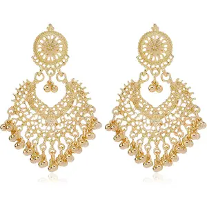 Jhumkas Indian Earrings for Women  Indian Bollywood Chandelier Earrings Traditional Tribal Ethnic Jhumka Ear-rings Indian Dress Outfits Wedding Prom  Accessories
