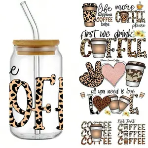 Coffee Inspired 16 oz Uvdtf wraps