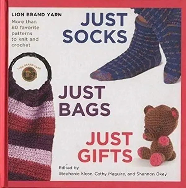 USED Book - JUST SOCKS, JUST BAGS, JUST GIFTS - 80 Favorite Crochet & Knit Patterns (Hardcover) - english