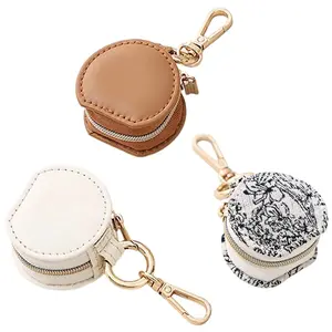 3PCS Jewelry Ring Holder Storage Box with Keychain, Portable Gym Jewelry Storage Case, Small Travel Ring Earring Stud Necklace Storage Case for Women Girl