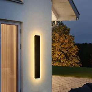 Modern Outdoor Wall Lights Black LED 3000K IP65 Waterproof Outdoor Linear Wall Sconces Exterior Lighting Fixture Porch Wall Light for House Front Door Garage