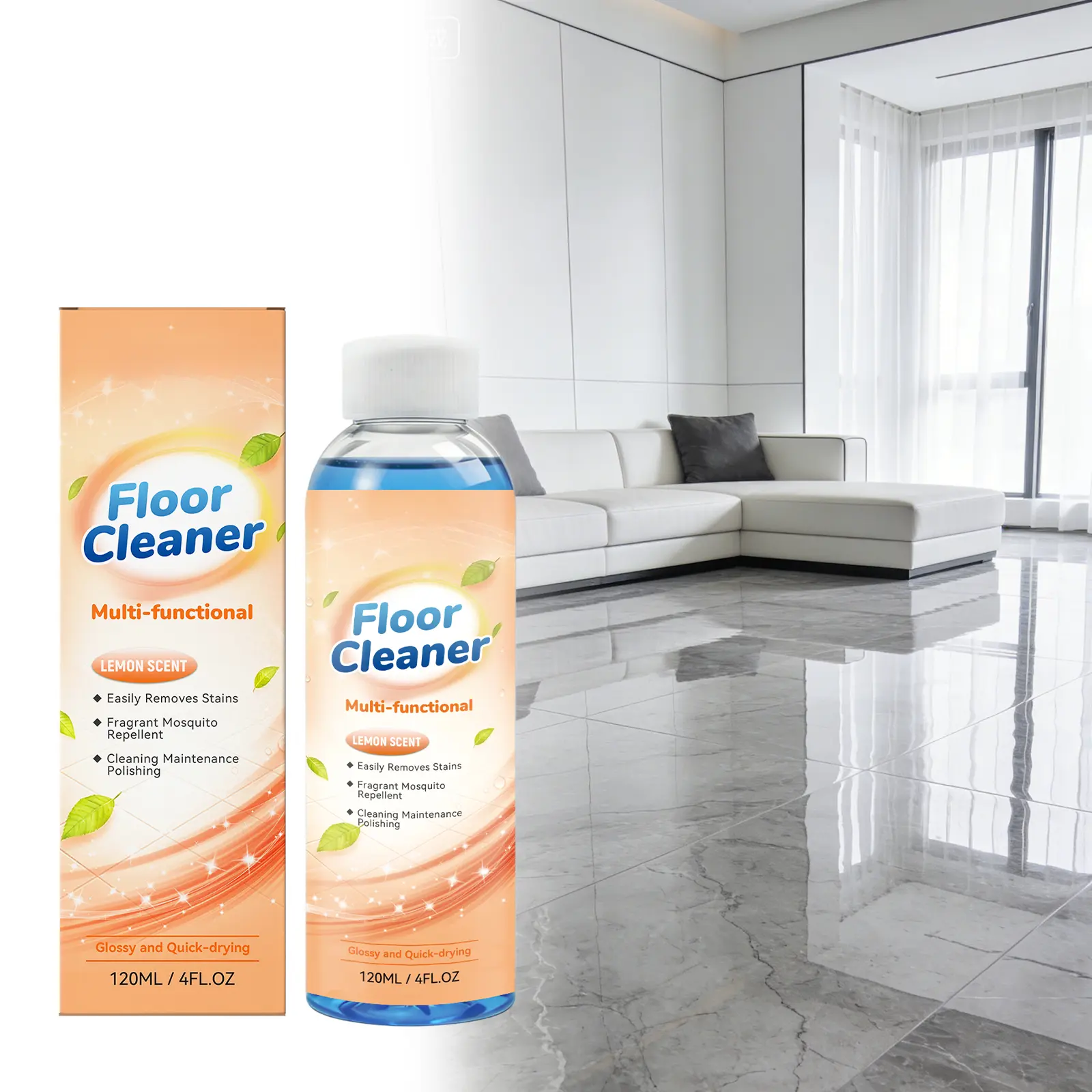 Floor Cleaner & Polish for Hardwood, Tile & Laminate, Quick Dry No Rinse, Restores Shine & Protects, Safe for Daily Household Use, Summer Home Refresh 2026, Multi-Surface Floor Care, Streak-Free Finish