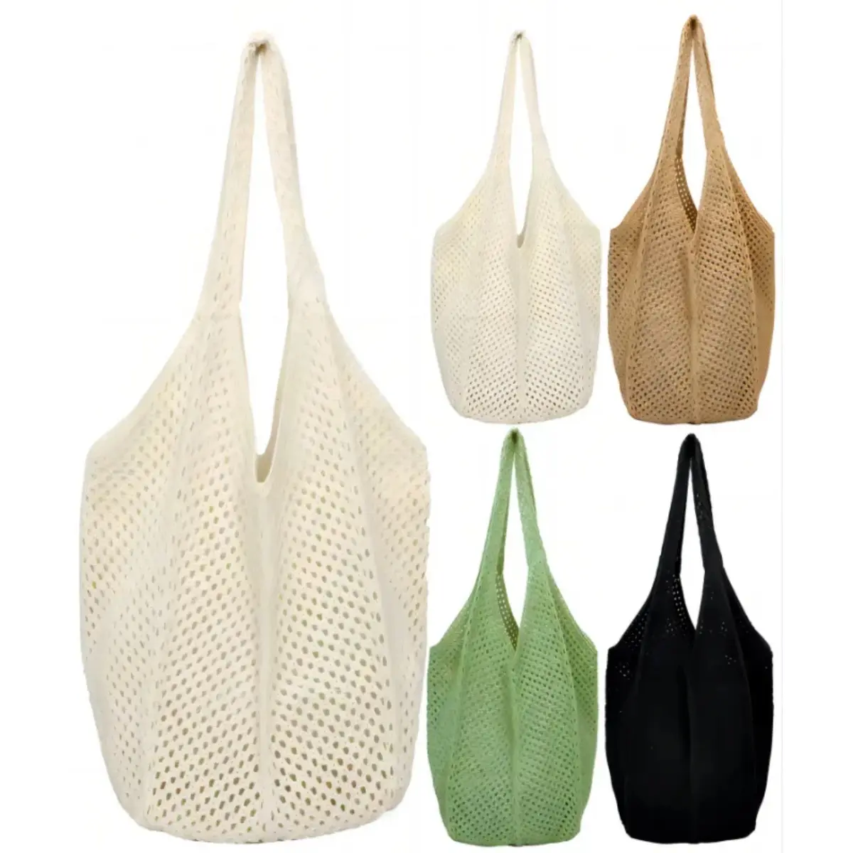 Women's Boho Woven Raffia Straw Tote Bag - Bohemian Casual Purse, Large Summer Shoulder Bag with Pocket for Sunscreen, Book, Towel
