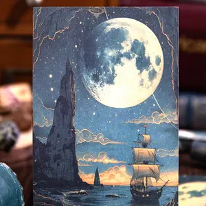 Romantic Castle Moon Themed Craft Paper for Gift Wrapping, Dreamy Moonfall Series Decoration Material, Unique Gift Ideas