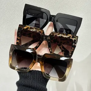 3PCS Oversized square sunglasses, unisex, designed to be worn over prescription glasses, with anti-glare lenses