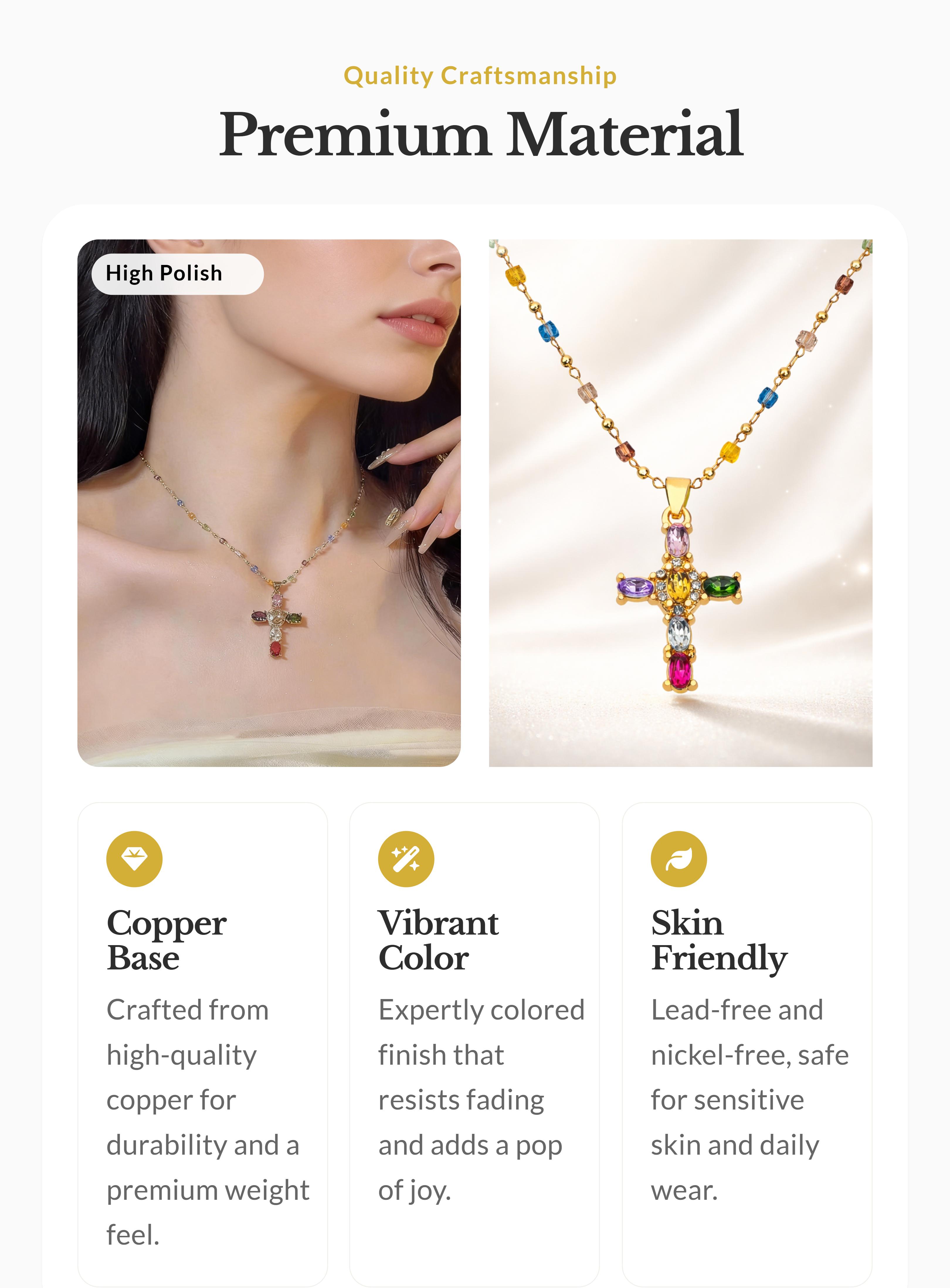 Rainbow Cross Pendant Necklace Sparkling Necklace with Exquisite Gift Box Elegant Design Versatile Wear for Special Occasions Accessories for Women Valentines&birthday easter Boujee Gifts for gf and Mother's Day