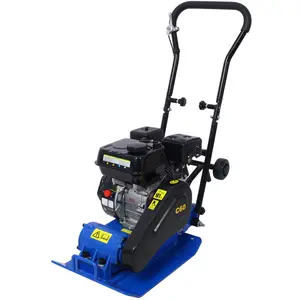 Plate Compactor Rammer, 6.5HP 196cc Gas Engine 5500 VPM 2500 lbs Compaction Force, 21 x 14.5 inch Plate, Ground Compactors for Paving Landscaping Sidewalk Patio, EPA Compliant