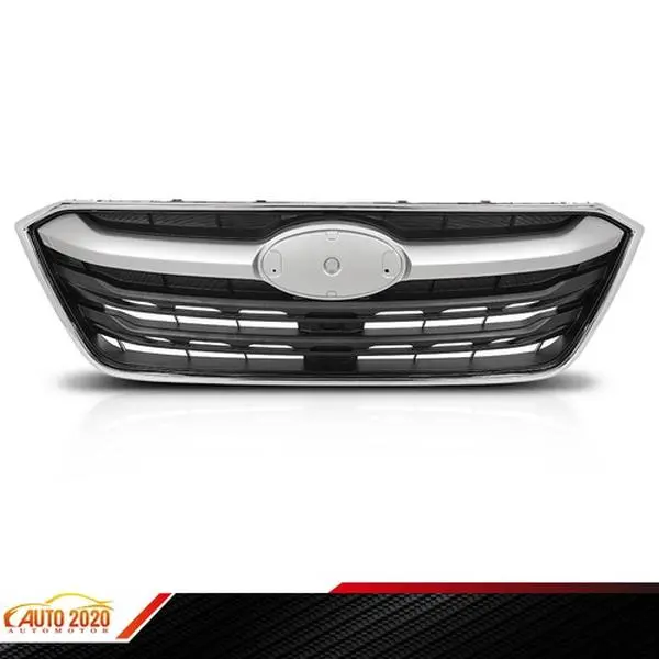 Front Bumper Grille Mesh Glossy Black w/Chrome Fit For 2020-2022 Subaru Outback