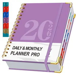 2026 Plan Book  400 pages  Weekly and Monthly Organizers for 365 Days, Fun and Personalized Stickers, Double Sided Binding, Built in Pockets, Time Management, Self-Discipline Plan, Daily Records