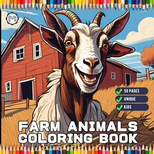 Cute Farm Animals Coloring Book Gift for Kids Boys Girls Teens Children Youth 50 Pages Country Farm Animals Cow Sheep Coloring Sheets