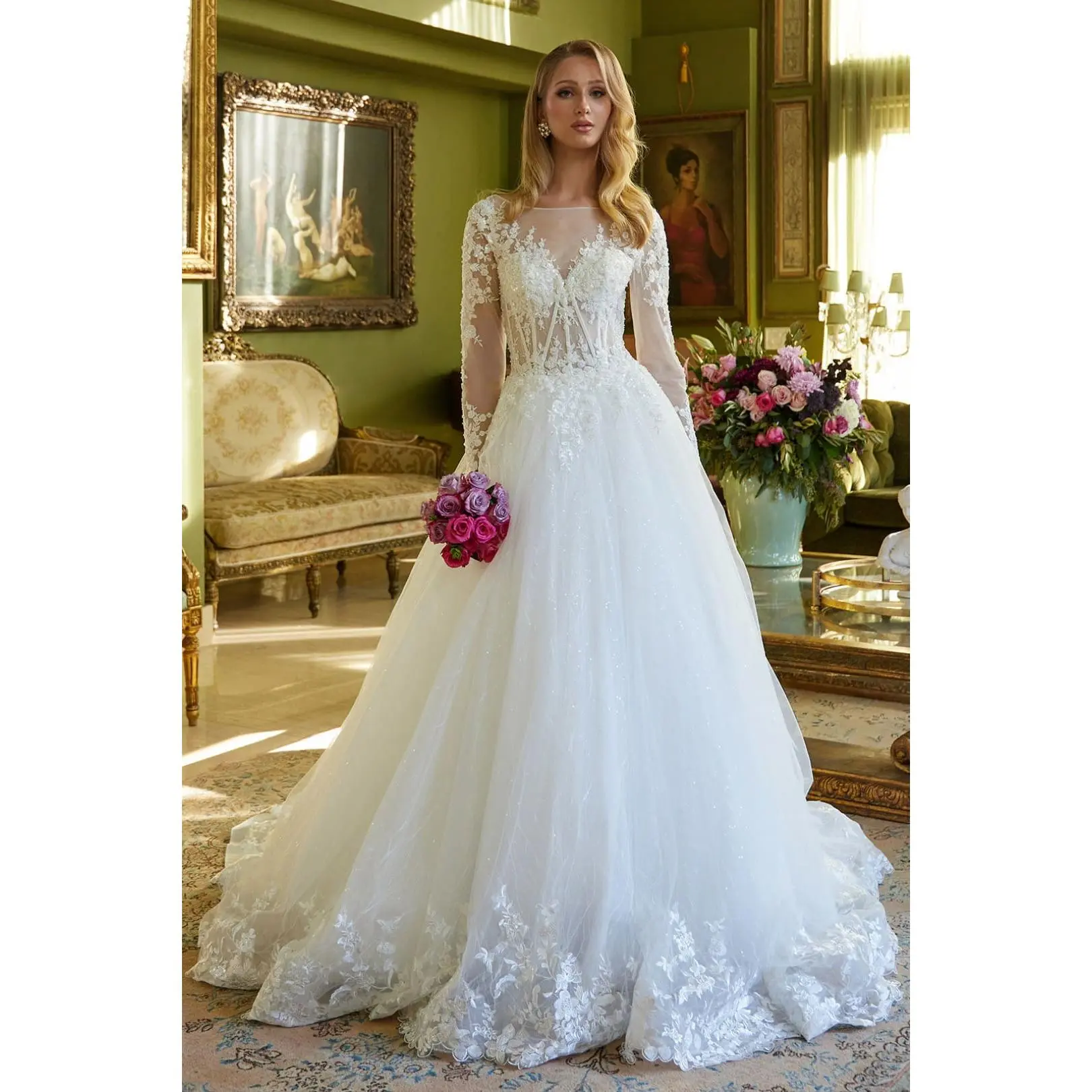 Long Sleeve Bridal Gown by GLS Gloria GL3603