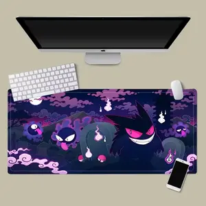 P-Pokemon Gengar Large Black Mousepad - Compatible Laptop Accessory for 12 x 18 in, 12 x 22 in, 16 x 32 in Sizes, Black Color Design