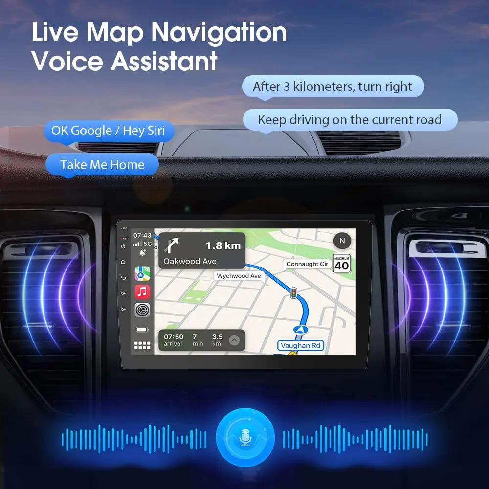 10.1 Inch Double din car Screen,with wireles CarPlay and Android Auto,HD Touch Screen Car Stereo with Mirror Link, Bluetooth 5.0, Backup Camera, AUX,FM/AM Transmitter | Double din carplay Radio, Carplay Touchscreen, Wireless Carplay Screen