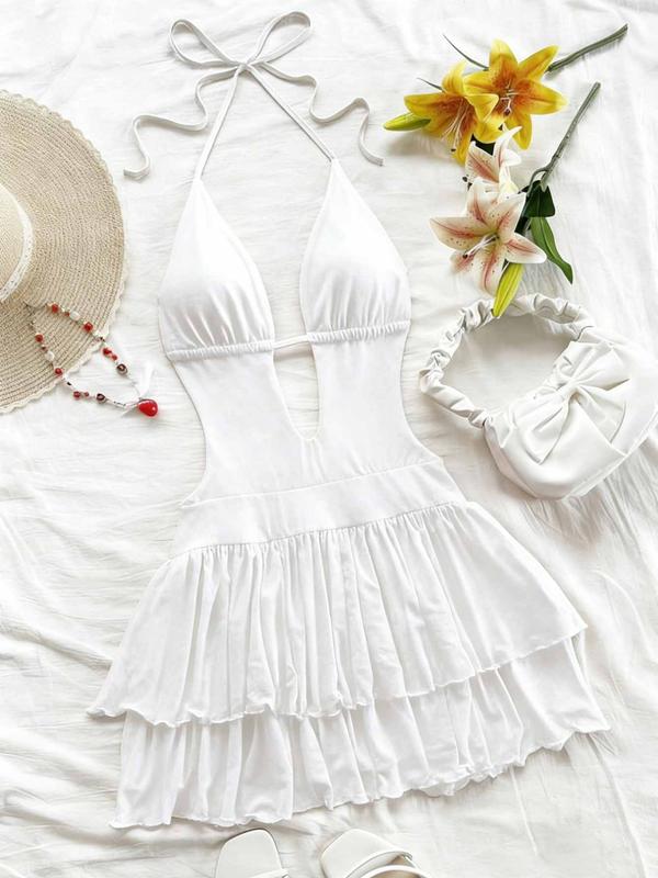 Sexy Backless Party Dress, Slim-Fitting Y2K Style, Women's Cross-Border Fashion, High-Waisted Belted Design, Perfect for Parties