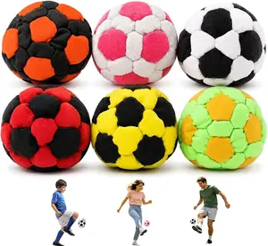 Soccer Hackys Footbag Sacks，Soft Plush Footbags for Adults,Durable Fleece Juggling Balls,for Foot Coordination Training, Stress Relief,Outdoor Play, Party Favors