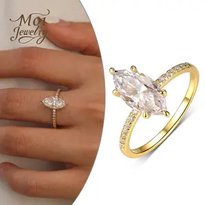 Sophisticated 2CT Marquise Cut Synthetic Moissanite Ring, Brilliance in S925 Sterling Silver – Ideal for Engagements & Anniversary