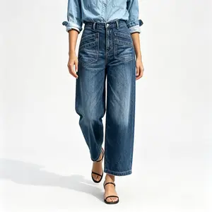 Wide Leg Stretch Jeans - Comfortable Soft and BreathableforCasual Wear Denim Womenswear Relaxed Vintage Women's Jeans