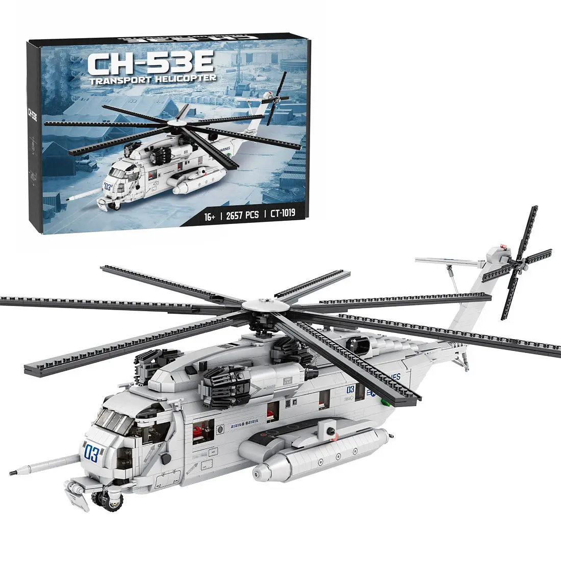EngineDIY CH-53E Super Stallion Heavy Lift Helicopter Building Blocks Set, 2240PCS 1/35 Scale Modern Military Transport Helicopter Airplane Model, Educational Toys Gifts for Kid and Adult