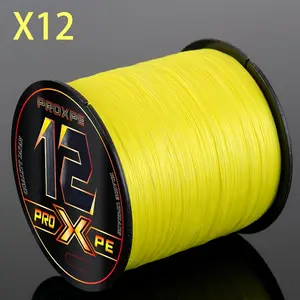 Proxpe X12 Braided Fishing Line, Super Strong 12 Strands Japanese Nymo Pe Fly Line, High Visibility, 300m, Fishing Gear Accessories