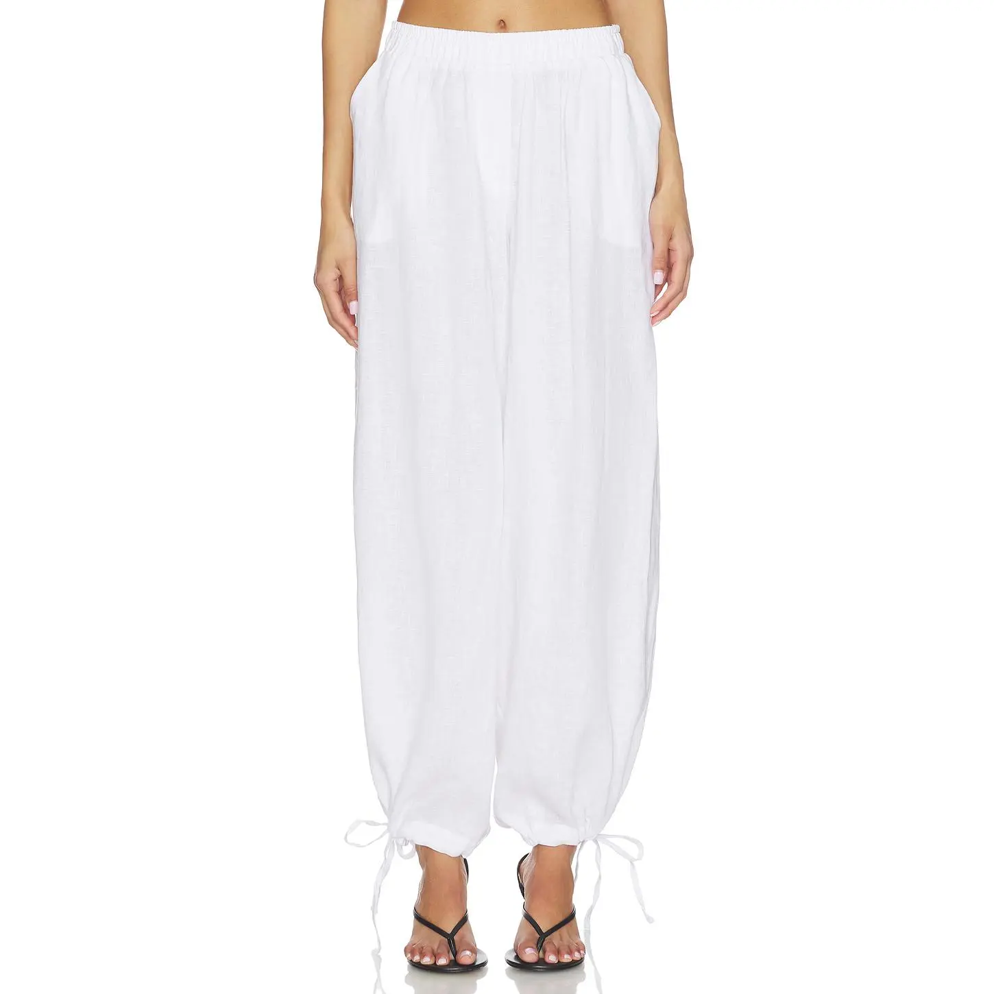 AEXAE Linen Balloon Pant in White