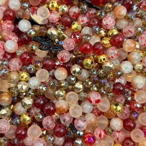 G-Friday-Saturday's Glass Bead Mix for DIY Beading Accessories Essential Crystal Craft Kit for Beginners Live Packing from US Perfect for Beaded Jewelry & Choker Projects