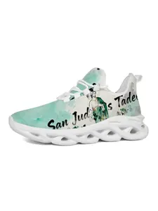 Minimalist & Fresh - Unisex Religious Style Saint Icon & Watercolor Print Casual Sneakers - Skin-Friendly & Breathable, Non-Slip & Wear-Resistant, Versatile for Daily Outings, Campus Wear & Light Sports