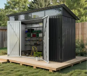 YITAHOME 9x4ft Outdoor Tools Shed 162CuFT Heavy-Duty Metal Garden Storage House w/o Floor