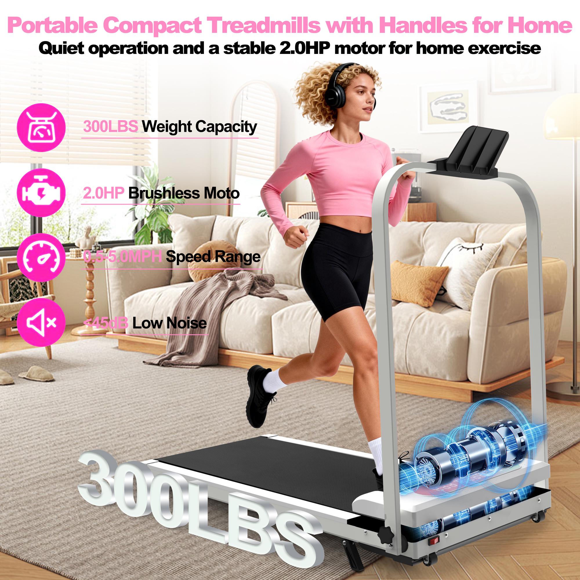 Dufominc 2-in-1 Foldable Incline Treadmill with Handle, Portable Under Desk Walking Pad, Vibration Pad, and Remote Control – Home Workout Gear
