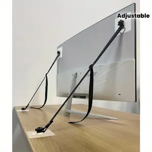 PrimPick 2-piece adjustable TV safety belt: A sticky anti-tipping furniture fixing device that does not require drilling, designed to protect baby safety. The flat screen can be fixed to the wall, cabinet, stand or table, with shockproof tape Straps