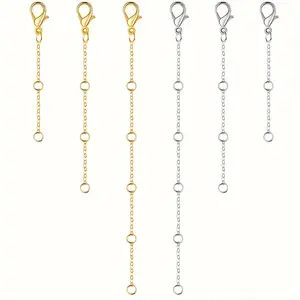 3PCS stainless steel necklace extension chain, gold, silver three sizes, suitable for women's jewelry production, necklace bracelet, anklet extension chain
