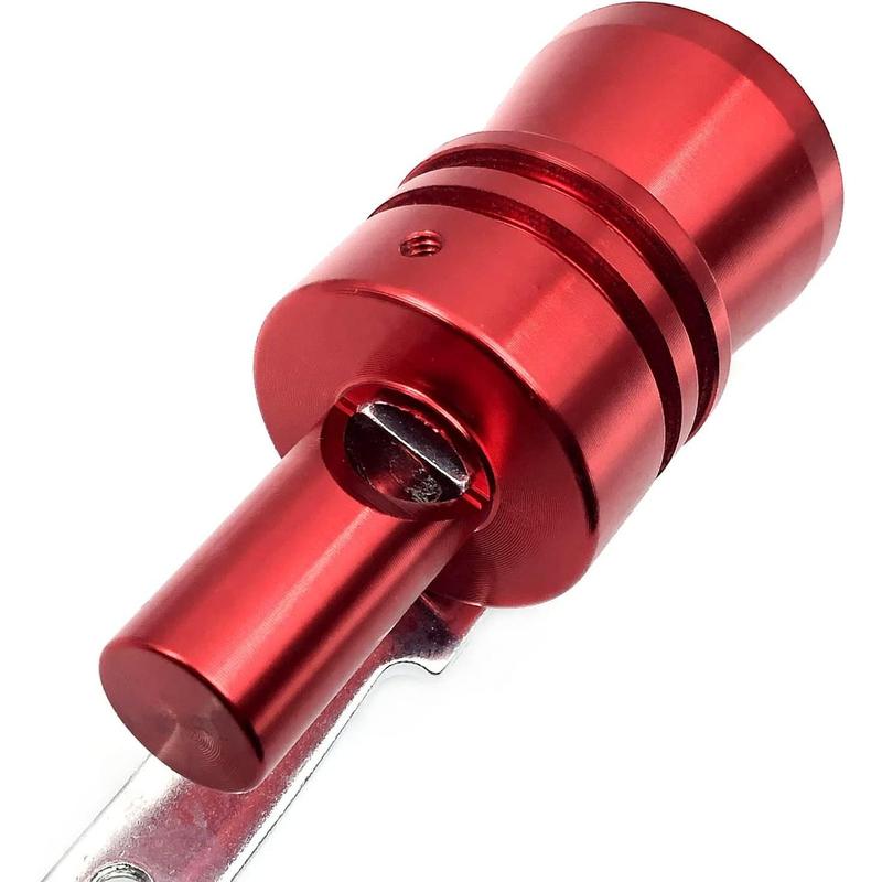2pcs XL Size Aluminum Alloy Universal Turbo Sound Exhaust Muffler Pipe Whistle Car Roar Maker Red 8-inch