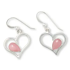 Mine Finds by Jay King Peruvian Pink Opal Heart Drop Earrings