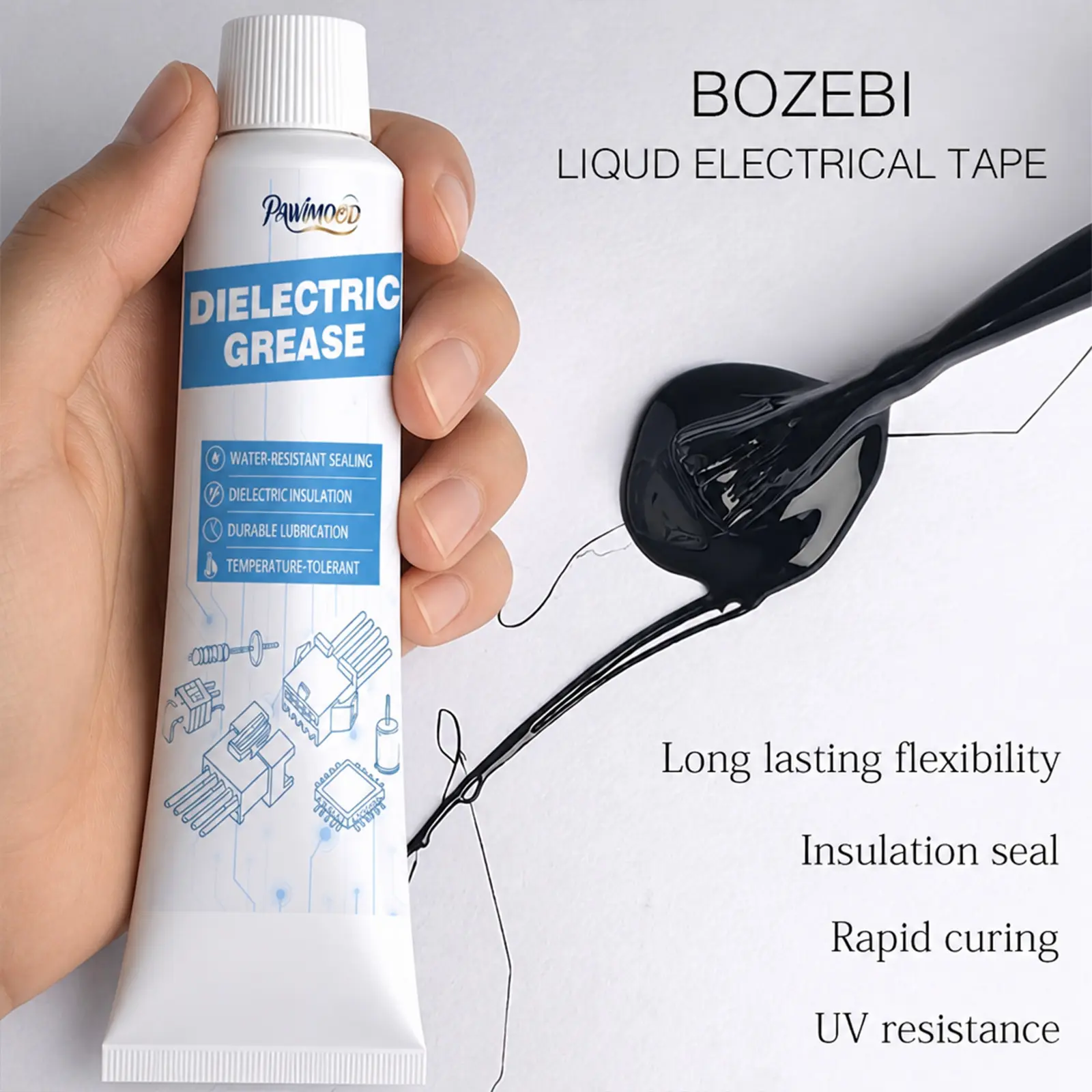 Liquid Insulating Tape Fire-Resistant Adhesive Electrical Tape Substitute for Heat Recovery Tubes Leak Proof Sealant for Wire Connections Circuit Boards Automotive Marine Home Repair Projects Strong Bonding Durable Flexible Coating