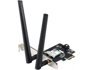 ASUS AX1800 PCIe WiFi Adapter (PCE-AX1800) - WiFi 6, Bluetooth 5.2, Ultra-Low Latency Wireless, 2 External Antenna, Supporting Total Data Rate up to 1800Mbps, WPA3 Network Security, OFDMA and MU-MIMO