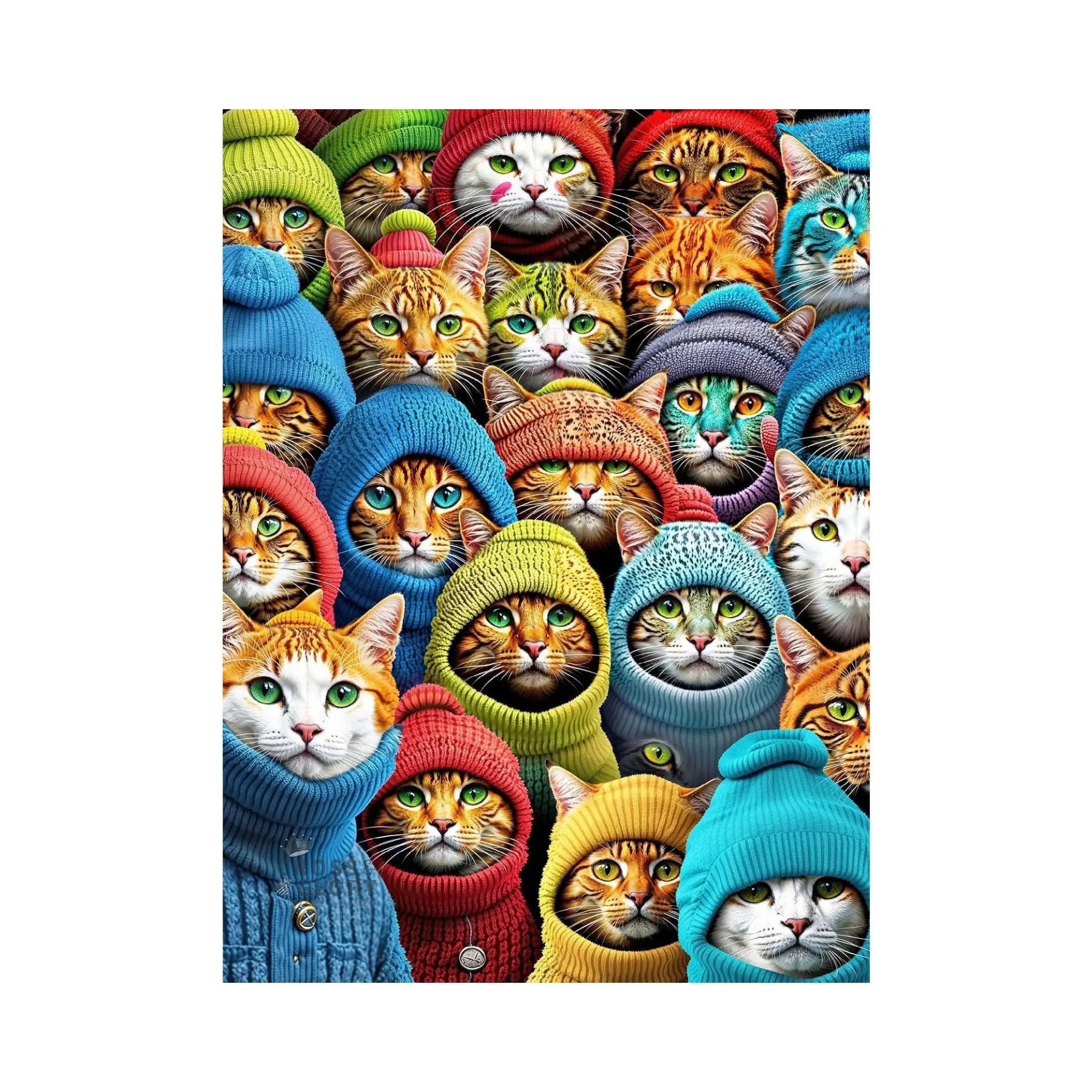 1000 Piece Jigsaw Puzzles for Adults Whiskered World A Kitty Kaleidoscope Cat Jigsaw Puzzle 1000 Piece Puzzle for Adults Cats Ages 14+