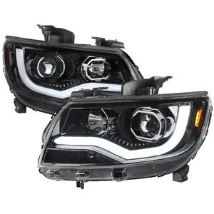 2015-2022 Chevrolet Colorado LED Bar Projector Headlights (Glossy Black Housing/Clear Lens)