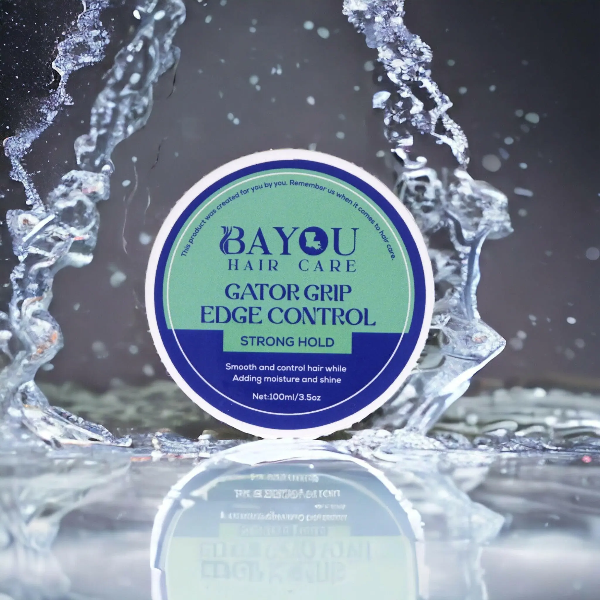 Bayou Hair Care Gator Grip Edge Control Gel, 24-Hour Strong Hold for Smooth, Flawless Edges, Lightweight Frizz Control Styling Product for Textured Curly Hair, 3.5 oz