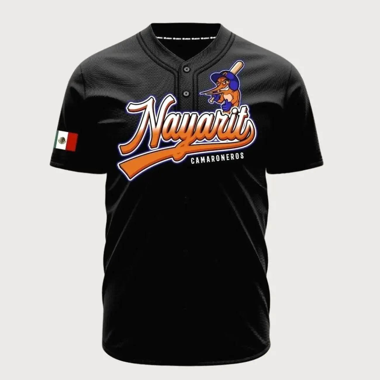 Nayarit Camaroneros Mexico Baseball Jersey – Button Up Sports Shirt, Breathable Mesh Baseball Uniform, Mexican Heritage Fan Gift, Unisex Casual Game Day Apparel