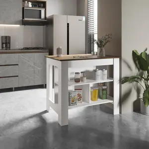 Blovely Well Durable Cortes Kitchen Island 2-Tier Shelf 40" Width and large Work Top