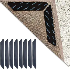 8PCS Carpet Mat Grippers Non Slip Rubber Rug Sticker Skid Tape Reusable Adhesive