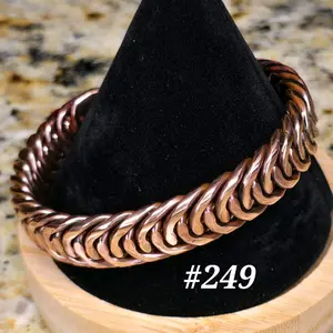 #249 Pure Copper 7" x 9/16" Hand-Woven Cuff Bracelet Handmade Artisan Jewelry Unisex Gift Ready Open Cuff Design Comfortable Sturdy Stylish