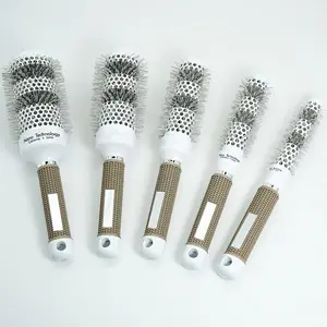 Hair Brush, 1 Count Hairbrush Thermal Aluminum Tube Round Barrel Comb, Curling Ion Brush, Hairdressing Hair Salon Styling Drying Curling