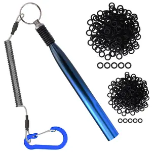 TRUSCEND Gradient Fishing Wacky Rig Tool with Silicone O Rings 210Pcs for 3"-4" and 5"-7" Fishing Worm Lures, Ultra-Smooth Downriggers Tube for Easy Installation and Great Protection of Stick Bait N1